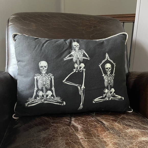 yoga skeleton pillow